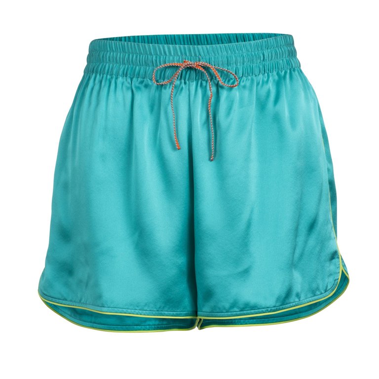 Neon Turquoise Bowling Shorts - Neon Turquoise
