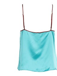 Neon Turquoise Lace-Trim Camisole