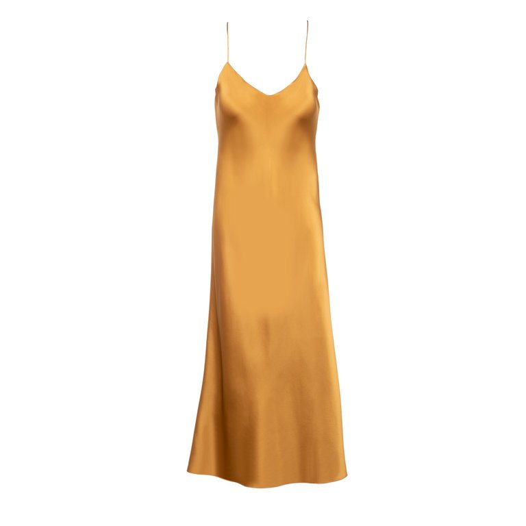 New Bronze Midi Slip Dress - Bronze