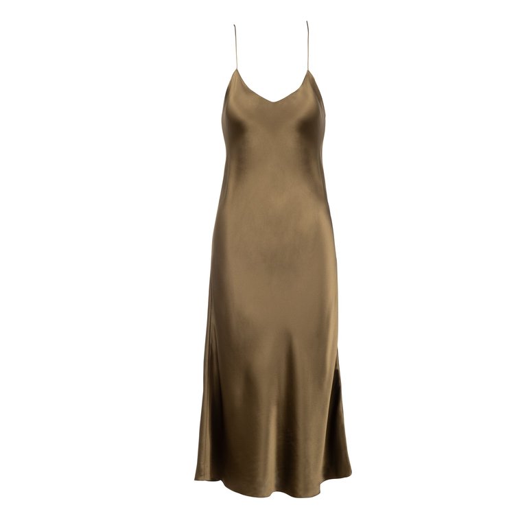 New Moss Midi Slip Dress - Moss