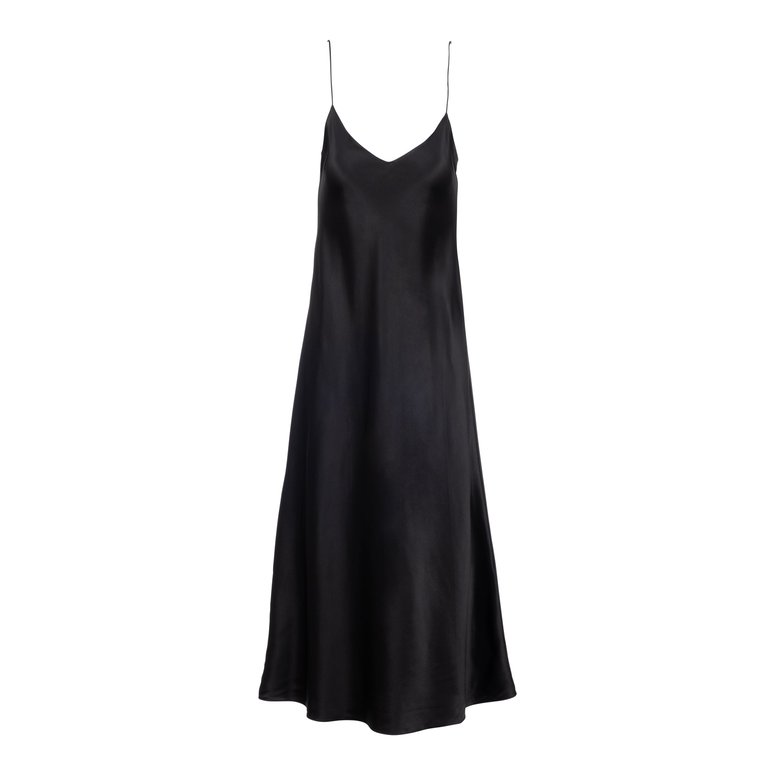 New Noir Midi Slip Dress - Noir