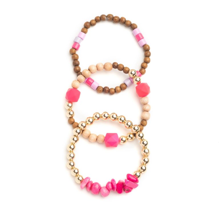 Taffy Bracelet Set - Pink