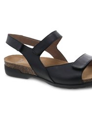 Ronda Sandal - Black Waxy Burnished