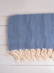 Blue Tweed Heavy Cotton Throw