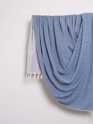 Blue Tweed Heavy Cotton Throw - Blue