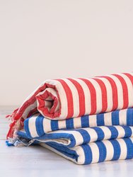 Coral Stripe Turkish Towel