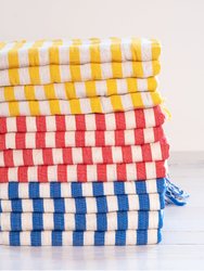 Coral Stripe Turkish Towel