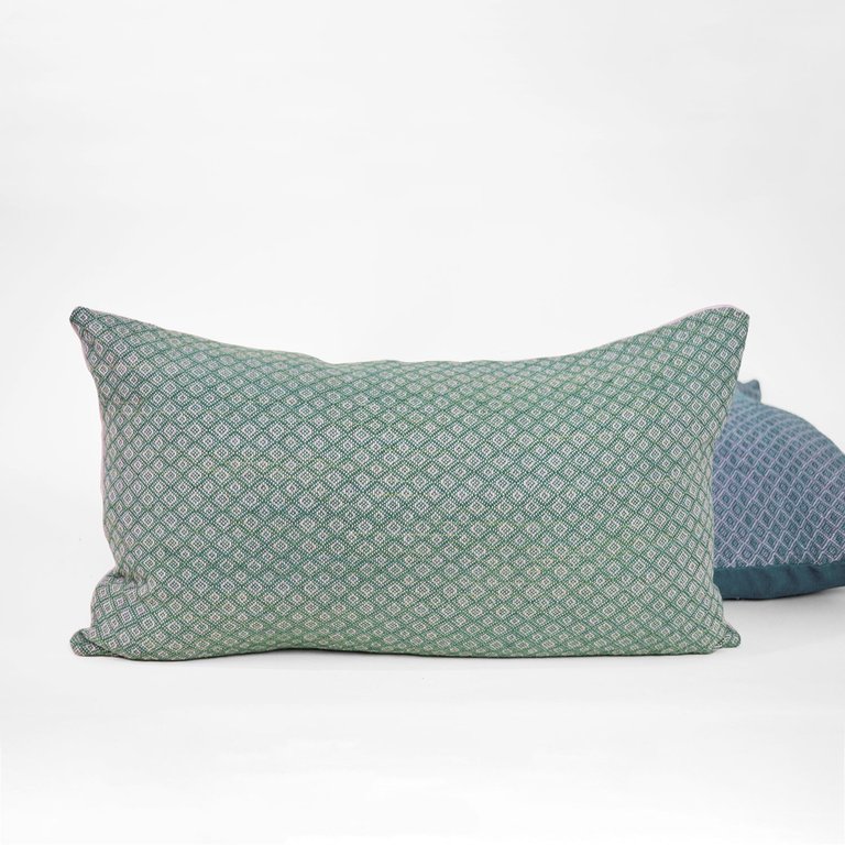 Green Diamond Lumbar Pillow