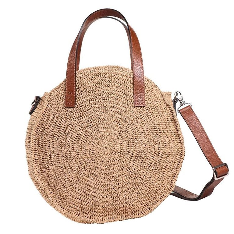 Hoop Crochet Crossbody Bag - Brown