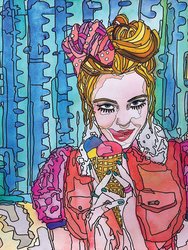 Ice Cream Girl Fine Art Print