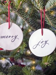 Merry & Joy Ornament Set of Two