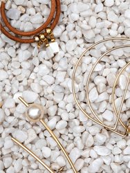 Sand Asymmetric Pearl Earrings