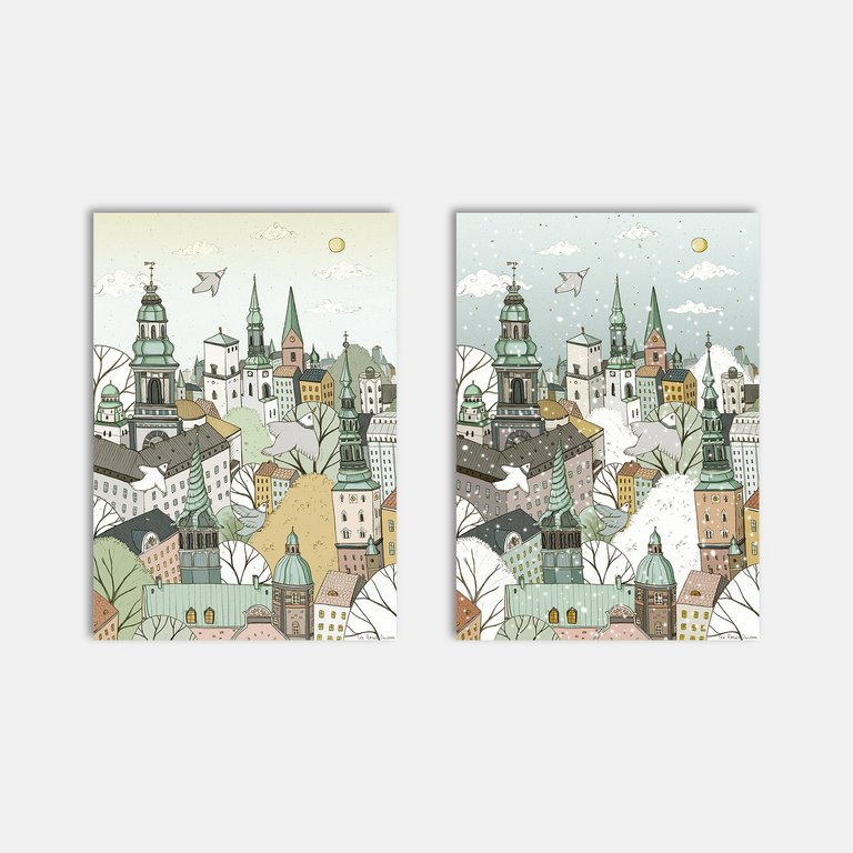 Seasons Of Copenhagen Art Print Set