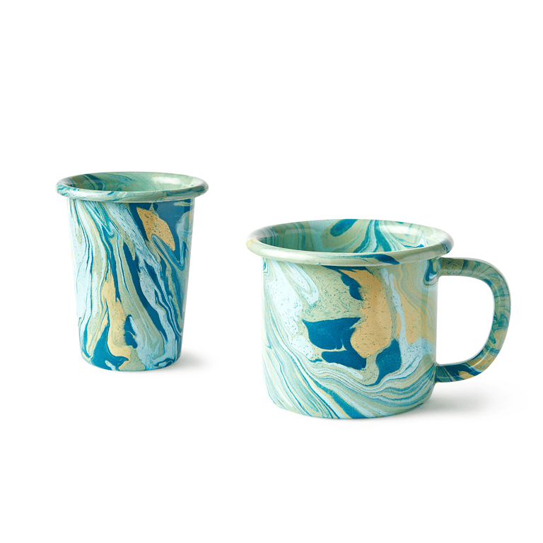 Swirl Mint Enamel Tumbler