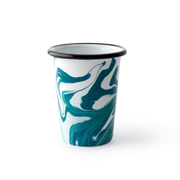 Swirl Small Teal Enamel Tumbler