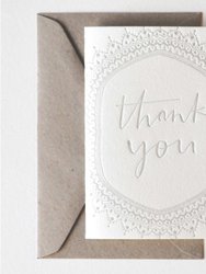 Thank You Greeting Card - White