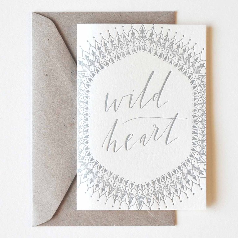 Wild Heart Greeting Card - White