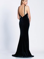 Black Velvet Evening Gown