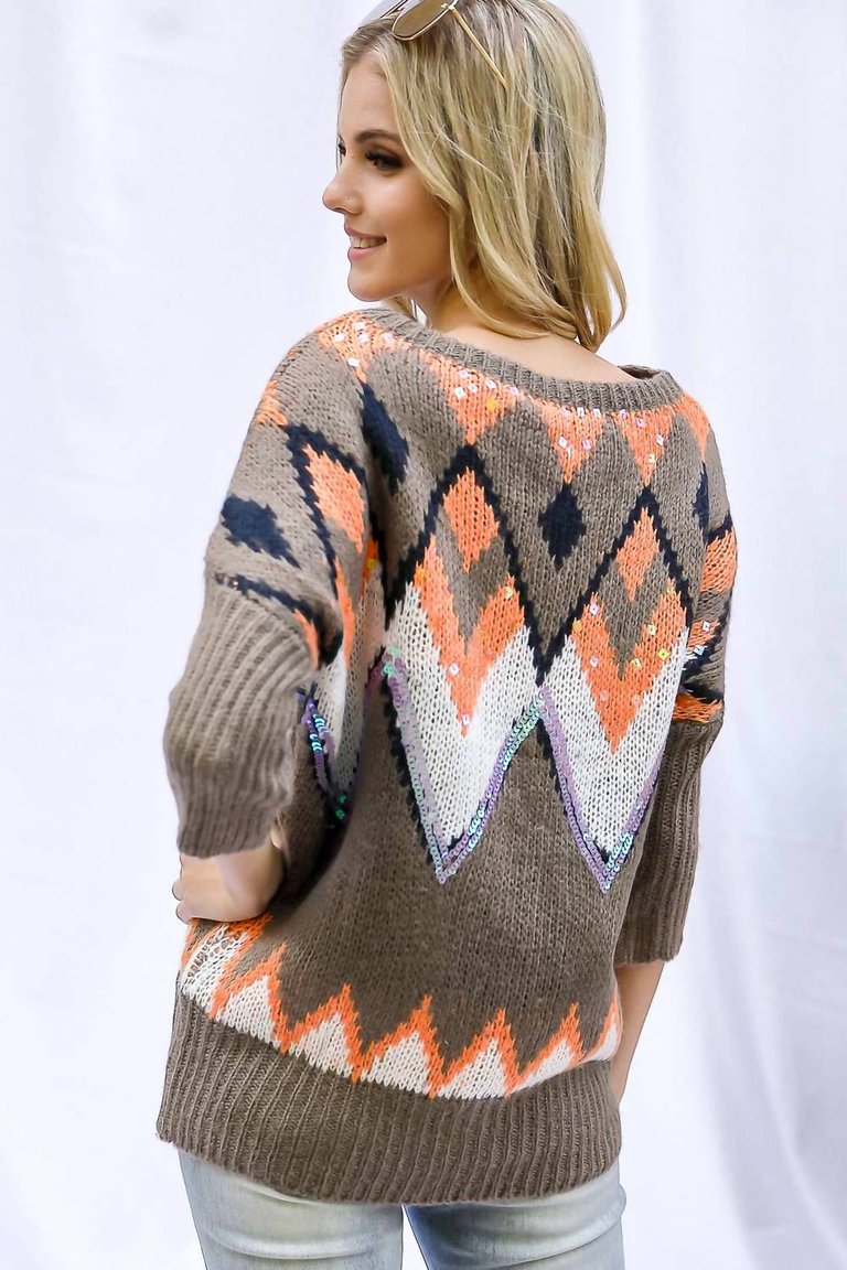 Aztec Sequin Sweater