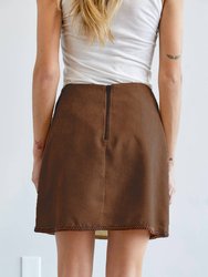 Corduroy Color Block Mini Skirt