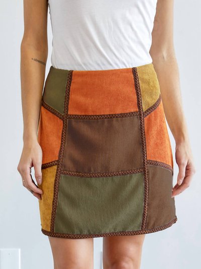DAVI & DANI Corduroy Color Block Mini Skirt product