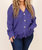 Fringed Bottom Sweater Cardigan - Purple