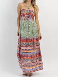 Kahuna Halter Maxi Dress - Blue