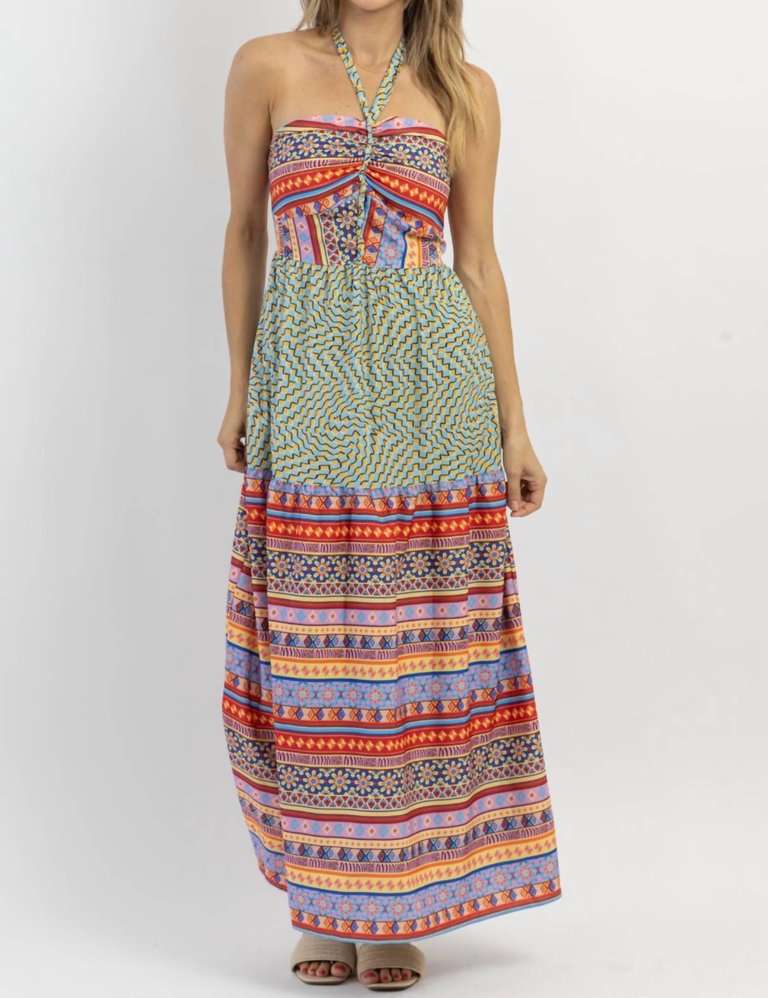 Kahuna Halter Maxi Dress - Blue