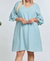 Open Back Ruffle Sleeve Plus Dress - Blue