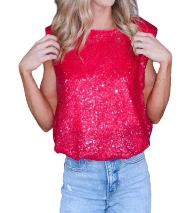 Shine Bright Sleeveless Top In Pink - Pink