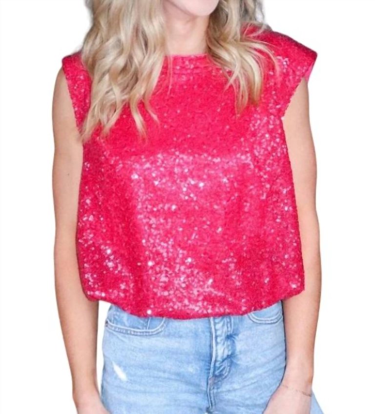 Shine Bright Sleeveless Top In Pink