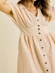 Short Sleeve Button Down Dress - Plus