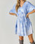 V-Neck Cloud Dress - Blue And White