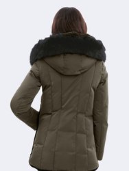 Luka Fitted Parka with Velvet & Fur Trim