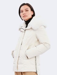 Luka Fitted Parka with Velvet & Fur Trim