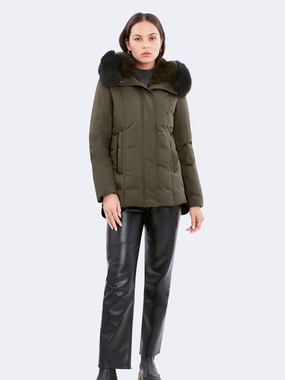 Dawn Levy Luka Fitted Parka with Velvet & Fur Trim product