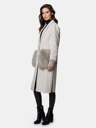 Natalie Double Faced Wool Coat with Fur Trim