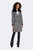 Noelle Houndstooth Pattern Wool Coat with Removable Raccoon Fur Collar