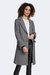 Noelle Houndstooth Pattern Wool Coat with Removable Raccoon Fur Collar