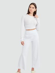 Piper Wide Leg Sweatpants - White