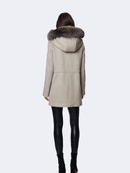 Tiffany Wooded Hood Blend Duffle Coat - Parchment