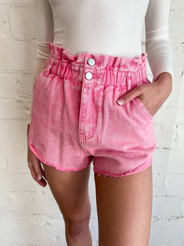 Nailed It Denim Short In Pink - Pink