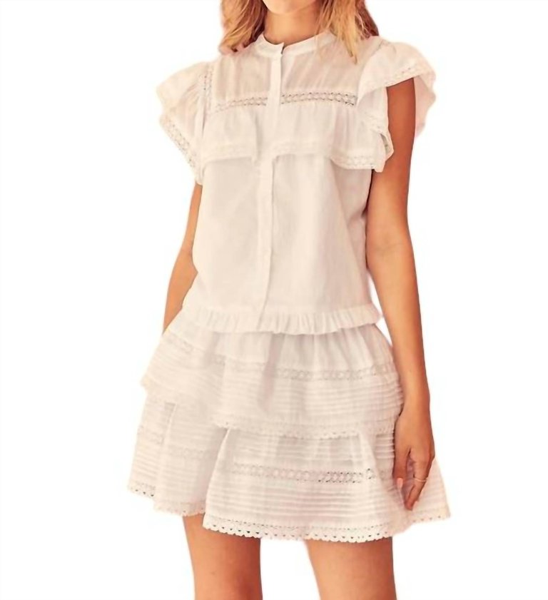 Ruffle Lace Skirt - White