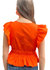 Tie Detail Peplum Top In Tangerine