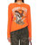 Johnny Cash Boots & Hat Long Sleeve Top In Tangerine - Tangerine