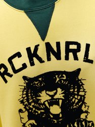 Rock And Roll Tiger Crew Top In Yellow