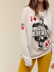 Sun Records X Elvis King Of Hearts Long Sleeve Merch In Dirty White
