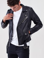 Leather Biker Jacket - Black