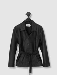 Tyra Leather Coat - Black