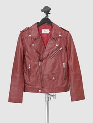 Women's River Burgundy Leather Jacket